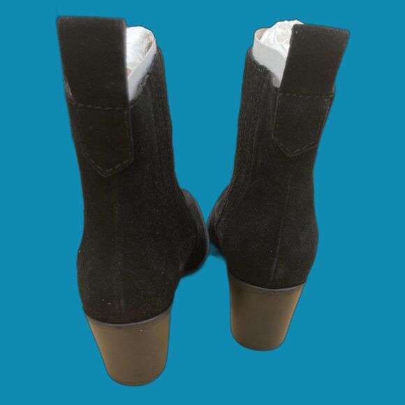 Ganni Black Suede Women's block heel ankle boots S1065  size 36 or 5.5 NIB - Picture 5 of 7